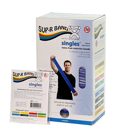 Sup-R Band, Latex-free, 5-foot Singles, Blue - heavy