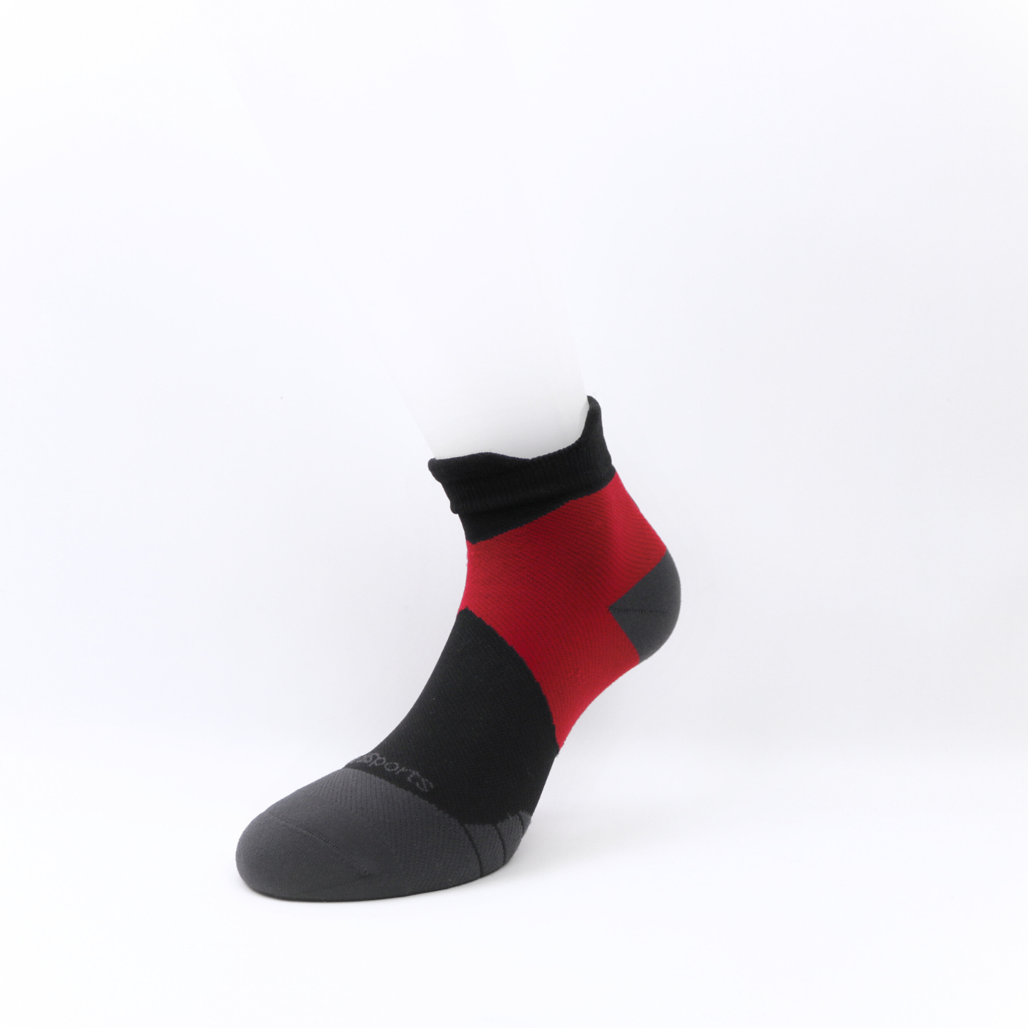 MediSports Performance Ankle Socks (20-30 mmHg) - Black/Red