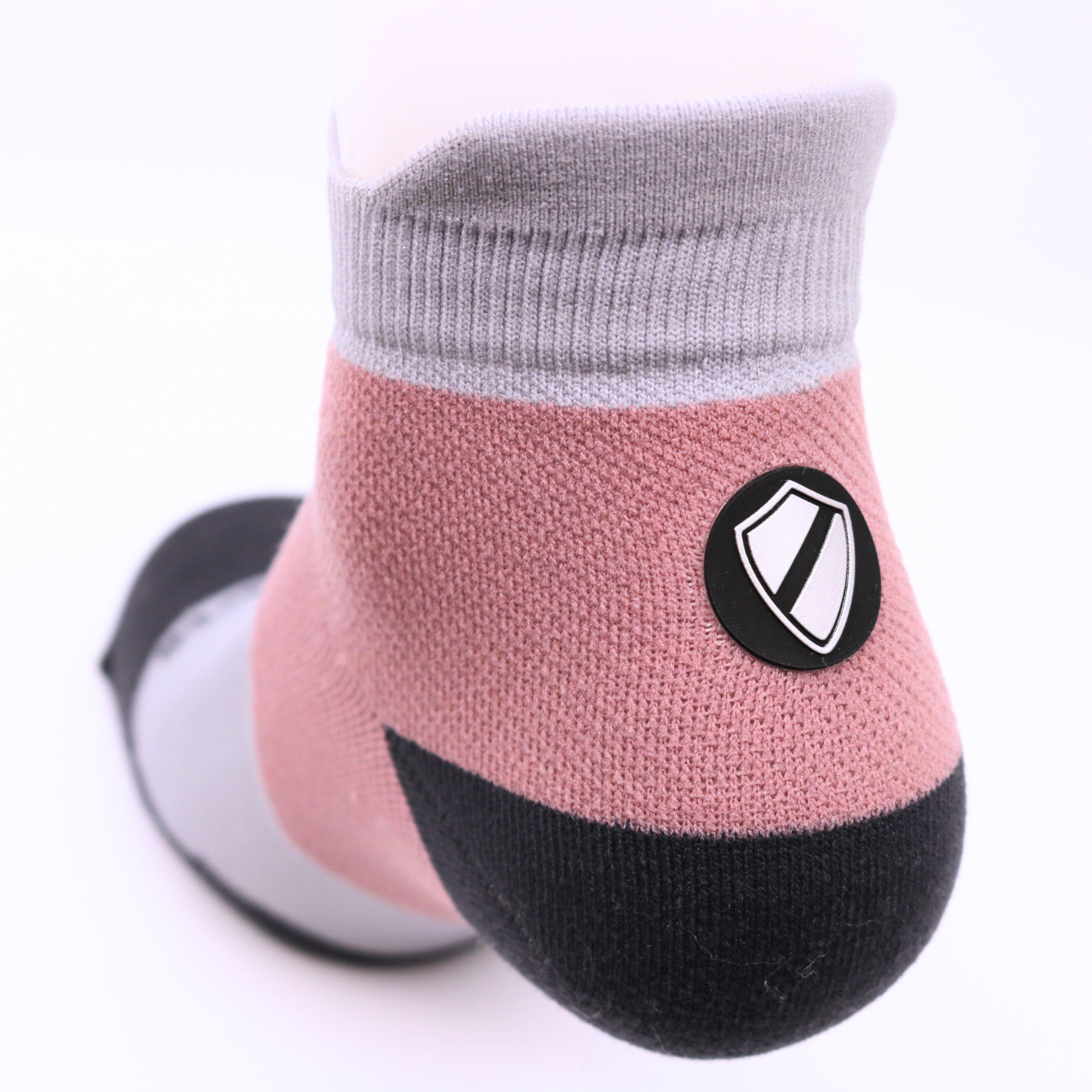 MediSports Performance Ankle Socks (20-30 mmHg) - Pink/Grey